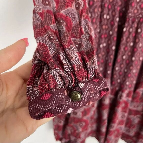 Anthropologie MAEVE Maroon Amber Tiered Tunic‎ Dress Size SP - Picture 12 of 13